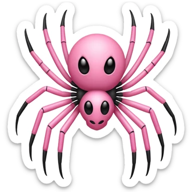 White and pink spider emoji sticker