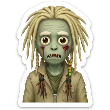 memoji zombie with dreads  sticker