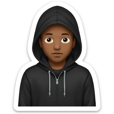 Hooded Street Walker black man  sticker