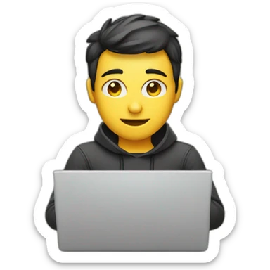 web developper working with laptop sticker