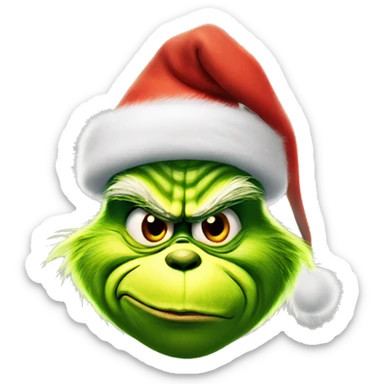 The grinch with Christmas hat  sticker