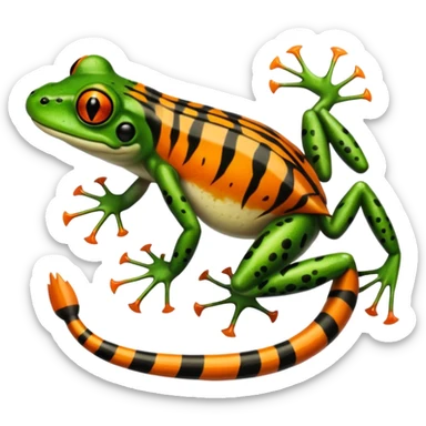 Frog with tiger body and scorpion tail sticker