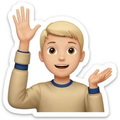 Young boy cheering and clapping sticker