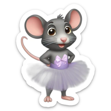 Rat en tutu sticker
