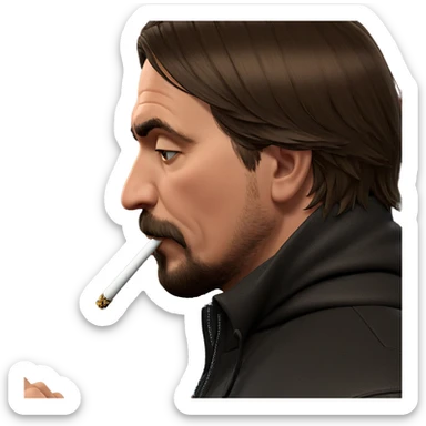 smoking male profile portrait sticker