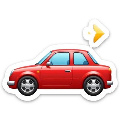 CARRO ROJO DE EN DIAGONAL sticker