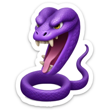 A purple snake looking angry, with an aggressive posture. sticker