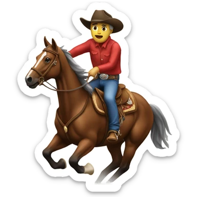 Cowboy on a racehorse  sticker