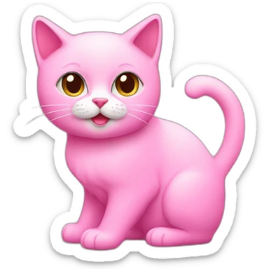 Cat love pink  sticker