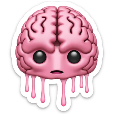melting brain without face sticker