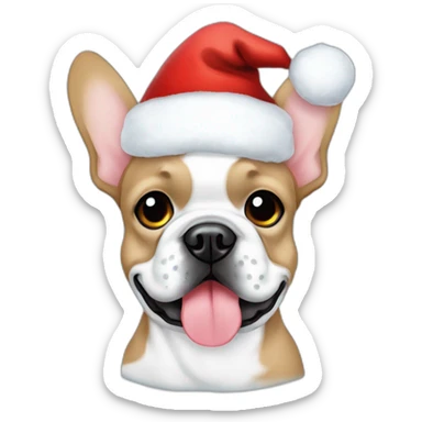 merle frenchie christmas hat sticker