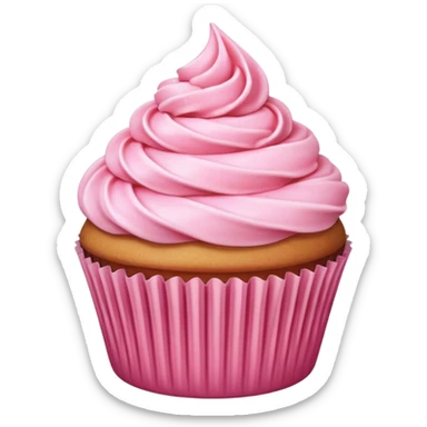 cupcake with pink icing, simple, cute, minimal background sticker