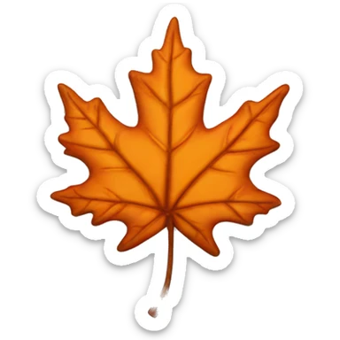 Orange Maple leaf sticker