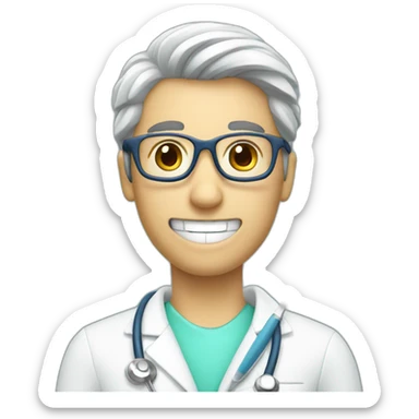 dentist with toothbrush  sticker