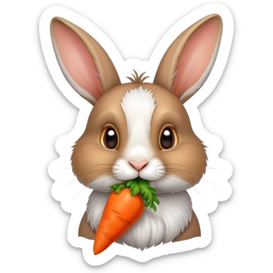 Lapin qui mange une carotte sticker