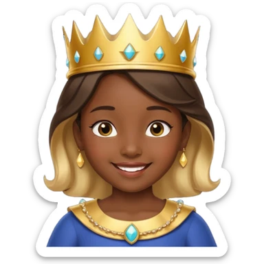 royal girl child with dark skin sticker