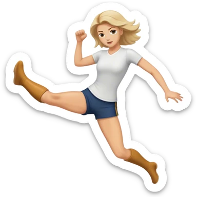 White women kick with her leg sticker