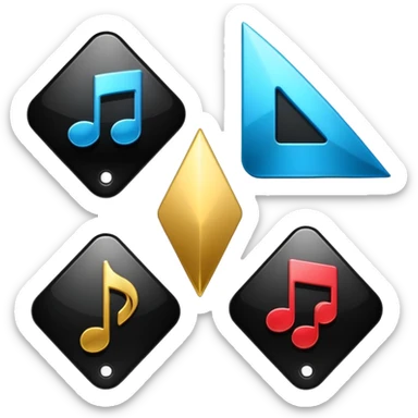 Music arrow Play buttons black sticker