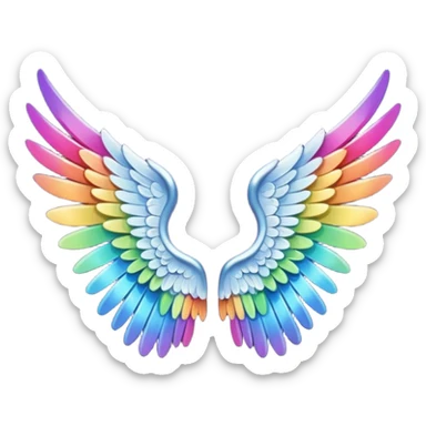 Tiny small mini left and right rainbow angel wings. sticker