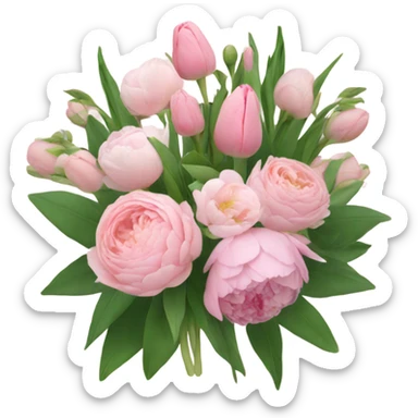 Light pink bouquet sticker