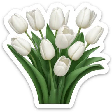 white tulips sticker