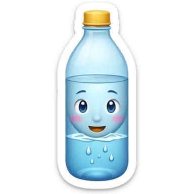 botella de agua sin una cara en el medio  sticker
