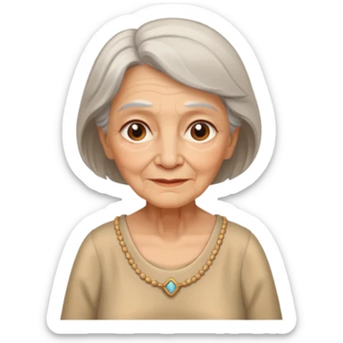In medieval fairy tales, a kind and amiable grandmother who did not wear jewelry sticker