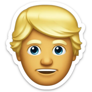 Donald Trump with inverted funnel on head sticker