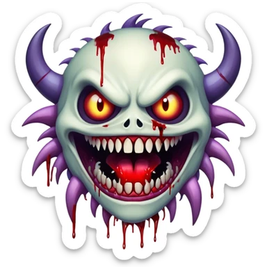 Scary exe sewerslvt monster scp with long teeth blood face glitch eyes glitch mouth  sticker