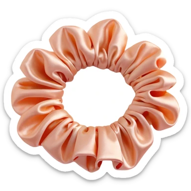 small silky pastel pink scrunchie with shimmer effect sticker