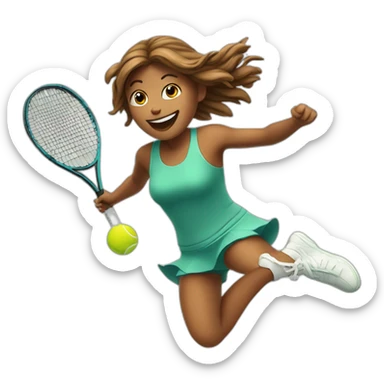 Tennis -girl-jumping sticker