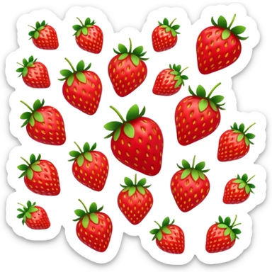 rainbow shining strawberries falling sticker