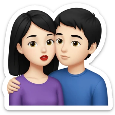 kiss a girl and boy from black hair  sticker