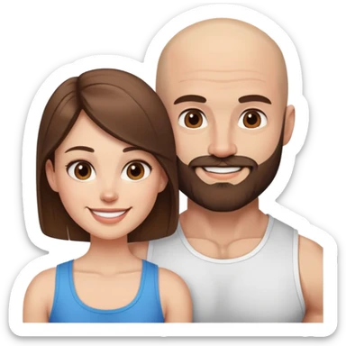 Beautiful light brunette missing her muscular  bald beard husband sticker