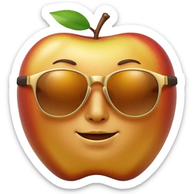 faceless golden apple with sunglasses sticker