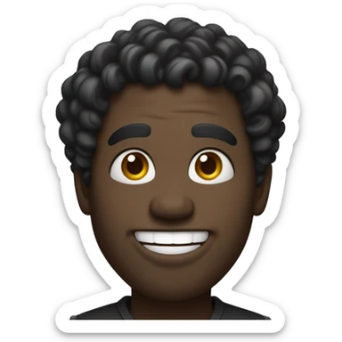 black man with tight curls smiling scarily sticker