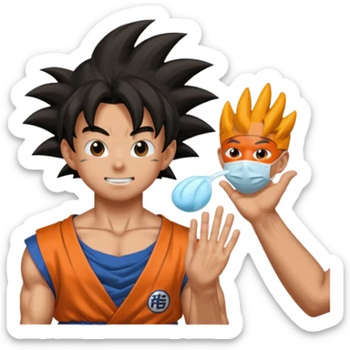 Goku catches rilley's hand soap Tyler face mask funny  sticker