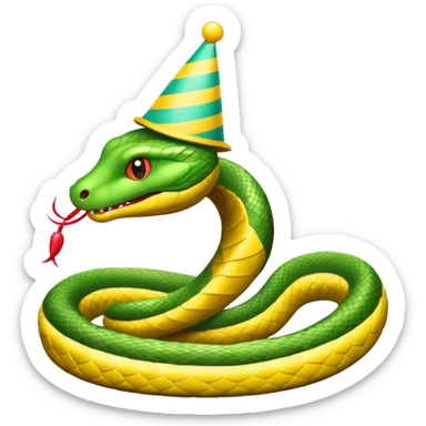 PARTY HAT SNAKE sticker