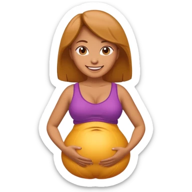  tan skin woman with inflated belly sticker