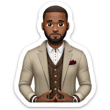 lebron james with a baller outfit  sticker