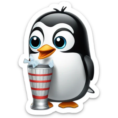 Penguin holding a sign saying Stanley Cup sticker