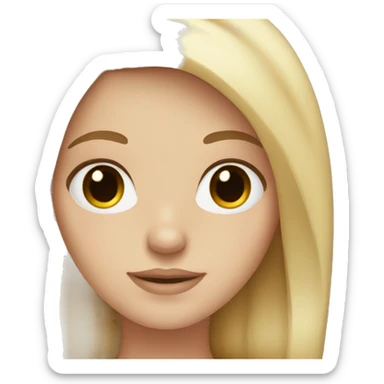 White girl with brown eyes and blond hair sticker