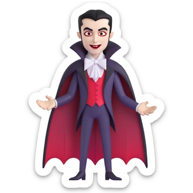 vampire man in cyberpunk setting sticker
