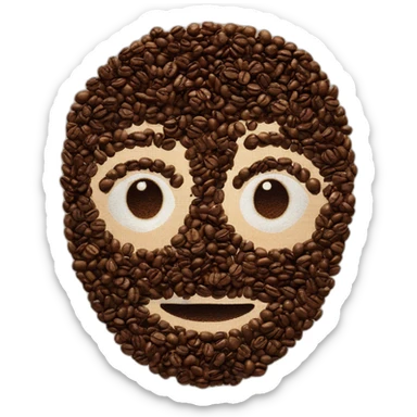 a speech buble made with coffee beans sticker