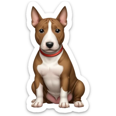 brindle english bull terrier sitting down sticker