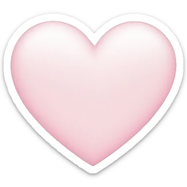 white heart with light pink sticker