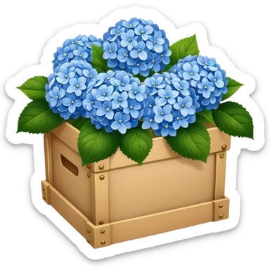 realistic hydrangeas in a box sticker