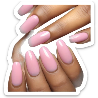 Long pink French tip nails sticker
