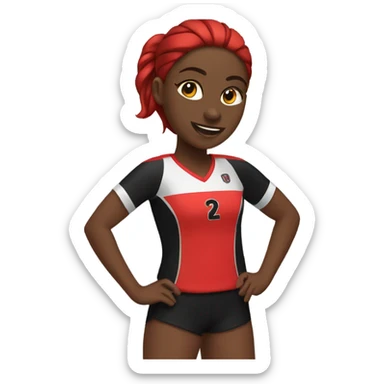 Red and black girls volleyball  sticker