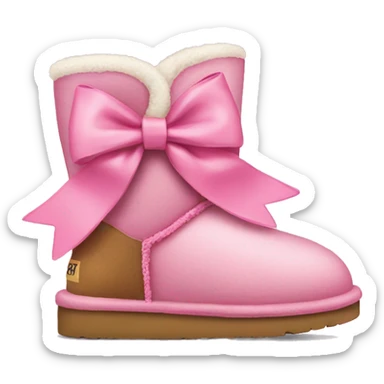 Pink bow on uggs  sticker